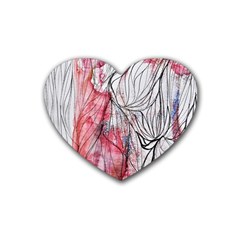 Flow Lines Heart Coaster (4 Pack)  by kaleidomarblingart