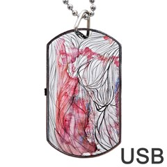 Flow Lines Dog Tag Usb Flash (two Sides) by kaleidomarblingart