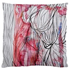 Flow Lines Large Cushion Case (two Sides) by kaleidomarblingart