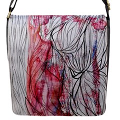 Flow Lines Flap Closure Messenger Bag (s) by kaleidomarblingart