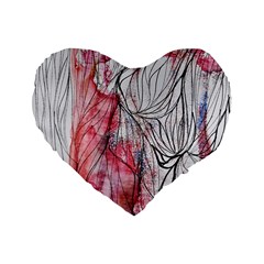 Flow Lines Standard 16  Premium Flano Heart Shape Cushions by kaleidomarblingart