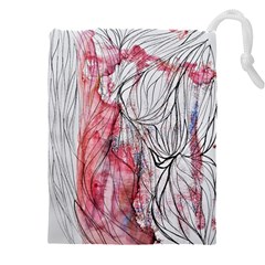 Flow Lines Drawstring Pouch (4xl) by kaleidomarblingart