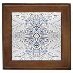 Mono Repeats Framed Tile by kaleidomarblingart