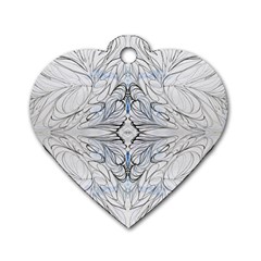 Mono Repeats Dog Tag Heart (one Side) by kaleidomarblingart