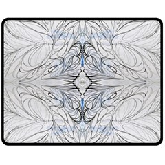 Mono Repeats Fleece Blanket (medium)  by kaleidomarblingart