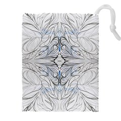 Mono Repeats Drawstring Pouch (5xl) by kaleidomarblingart