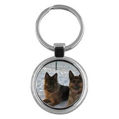 2 German Shepherds Key Chain (round) by SomethingForEveryone