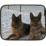 2 German Shepherds Double Sided Fleece Blanket (Mini)  35 x27  Blanket Front