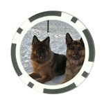 2 German Shepherds Poker Chip Card Guard (10 pack) Front