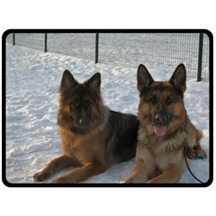 2 German Shepherds Fleece Blanket (large)  by SomethingForEveryone