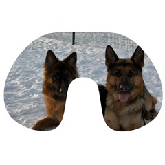 2 German Shepherds Travel Neck Pillow by SomethingForEveryone