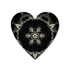 Bnw Mandala Heart Magnet by MRNStudios