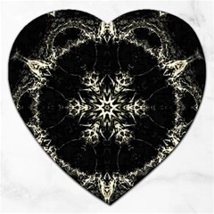 Bnw Mandala Jigsaw Puzzle (heart)