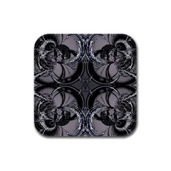 Lunar Phases Rubber Square Coaster (4 Pack)  by MRNStudios