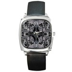 Lunar Phases Square Metal Watch Front