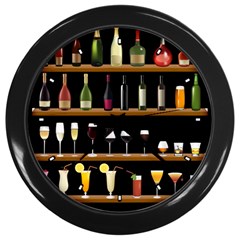 Alcohol Wall Clock (black)