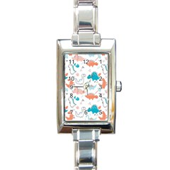 Funny Dinosaurs Kids Rectangle Italian Charm Watch by SychEva