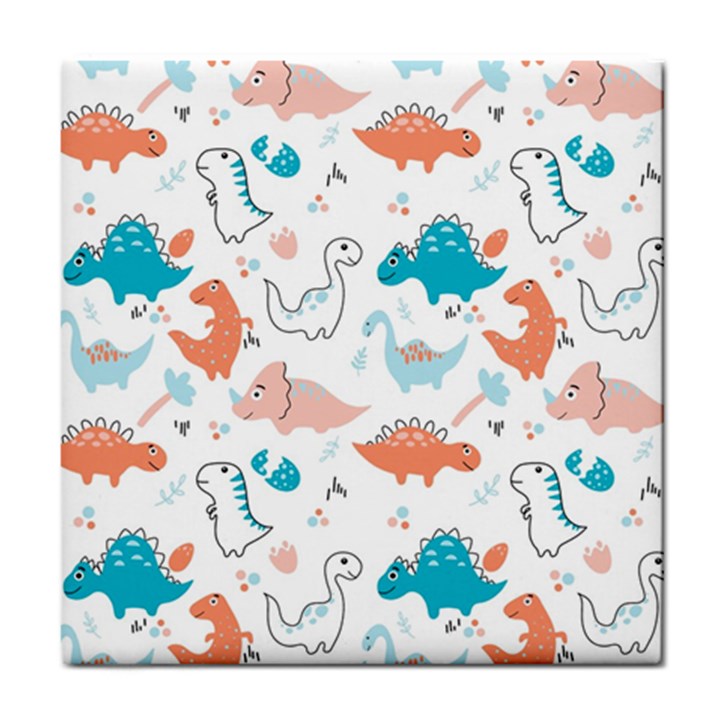 Funny Dinosaurs Kids Tile Coaster