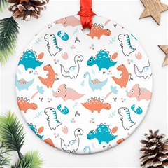 Funny Dinosaurs Kids Ornament (round) by SychEva