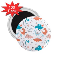 Funny Dinosaurs Kids 2 25  Magnets (100 Pack)  by SychEva