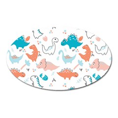 Funny Dinosaurs Kids Oval Magnet by SychEva