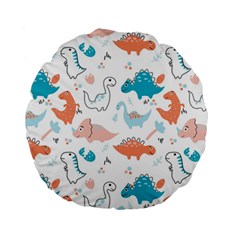 Funny Dinosaurs Kids Standard 15  Premium Round Cushions by SychEva