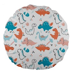 Funny Dinosaurs Kids Large 18  Premium Round Cushions by SychEva