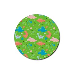 Funny Dinosaur Rubber Coaster (round)  by SychEva