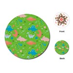 Funny Dinosaur Playing Cards Single Design (Round) Front