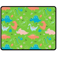 Funny Dinosaur Fleece Blanket (medium)  by SychEva