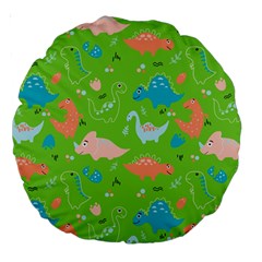 Funny Dinosaur Large 18  Premium Round Cushions by SychEva