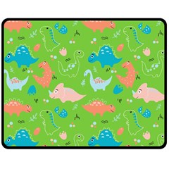 Funny Dinosaur Double Sided Fleece Blanket (medium)  by SychEva