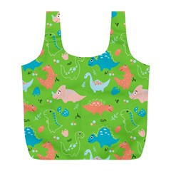 Funny Dinosaur Full Print Recycle Bag (l) by SychEva