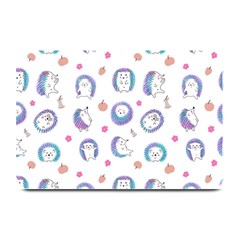 Cute And Funny Purple Hedgehogs On A White Background Plate Mats by SychEva