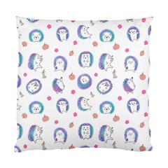 Cute And Funny Purple Hedgehogs On A White Background Standard Cushion Case (two Sides) by SychEva