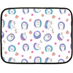 Cute And Funny Purple Hedgehogs On A White Background Double Sided Fleece Blanket (mini)  by SychEva