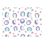 Cute And Funny Purple Hedgehogs On A White Background Double Sided Flano Blanket (Mini)  35 x27  Blanket Back