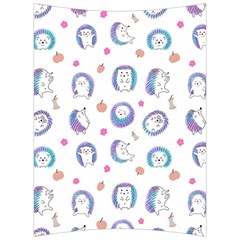 Cute And Funny Purple Hedgehogs On A White Background Back Support Cushion by SychEva