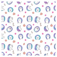 Cute And Funny Purple Hedgehogs On A White Background Wooden Puzzle Square