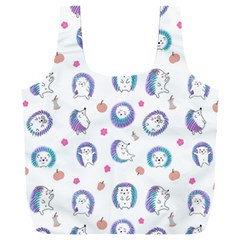 Cute And Funny Purple Hedgehogs On A White Background Full Print Recycle Bag (xxl) by SychEva