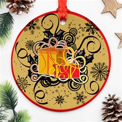 Christmas Presents Round Ornament (two Sides)