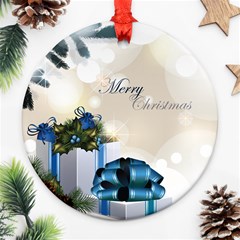 Merry Christmas Round Ornament (two Sides) by greendevildesigns