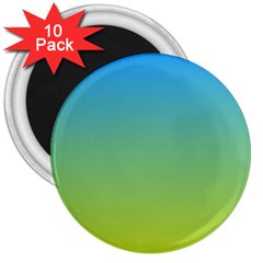 Gradient Blue Green 3  Magnets (10 Pack)  by ddcreations