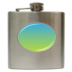 Gradient Blue Green Hip Flask (6 Oz) by ddcreations