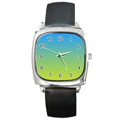 Gradient Blue Green Square Metal Watch