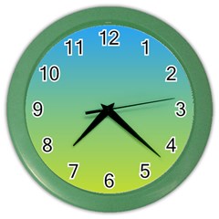 Gradient Blue Green Color Wall Clock by ddcreations