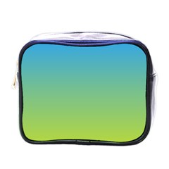 Gradient Blue Green Mini Toiletries Bag (one Side) by ddcreations