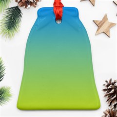 Gradient Blue Green Bell Ornament (two Sides) by ddcreations