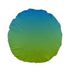 Gradient Blue Green Standard 15  Premium Round Cushions