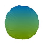 gradient blue green Standard 15  Premium Round Cushions Front